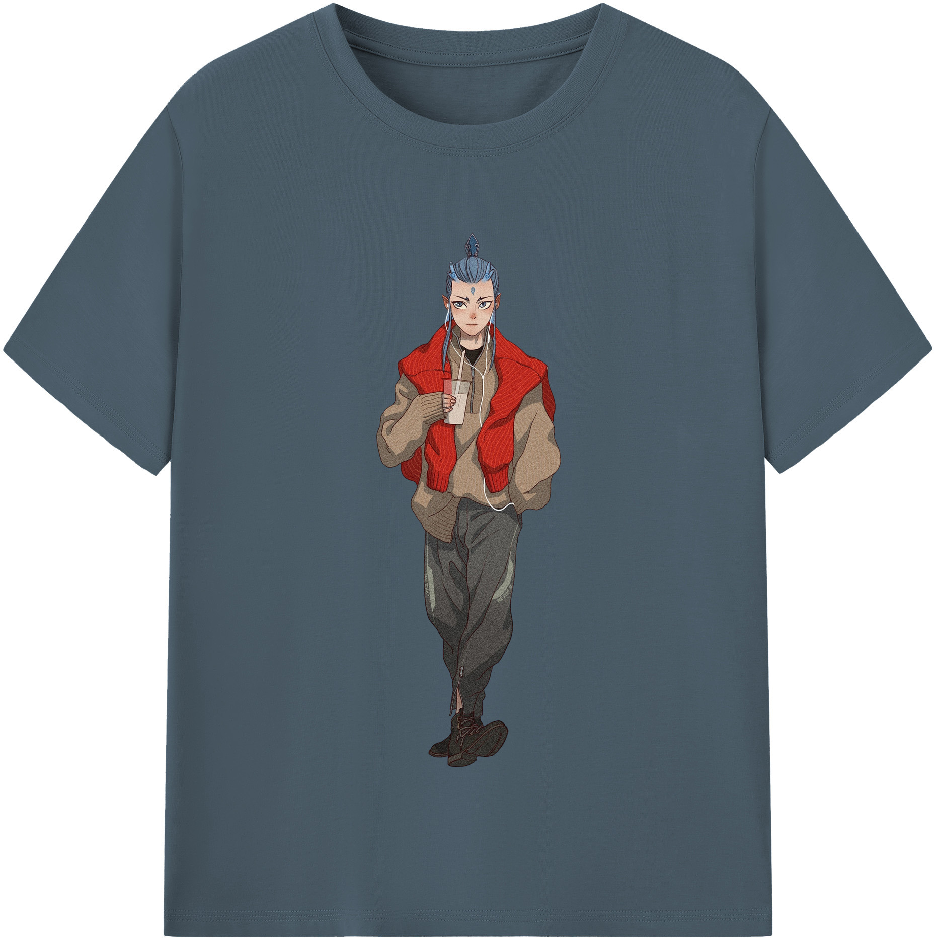 （画像用） Ne Zha 2 ナタ 魔童の大暴れ 綿100％半袖Tシャツ（フロントプリント）